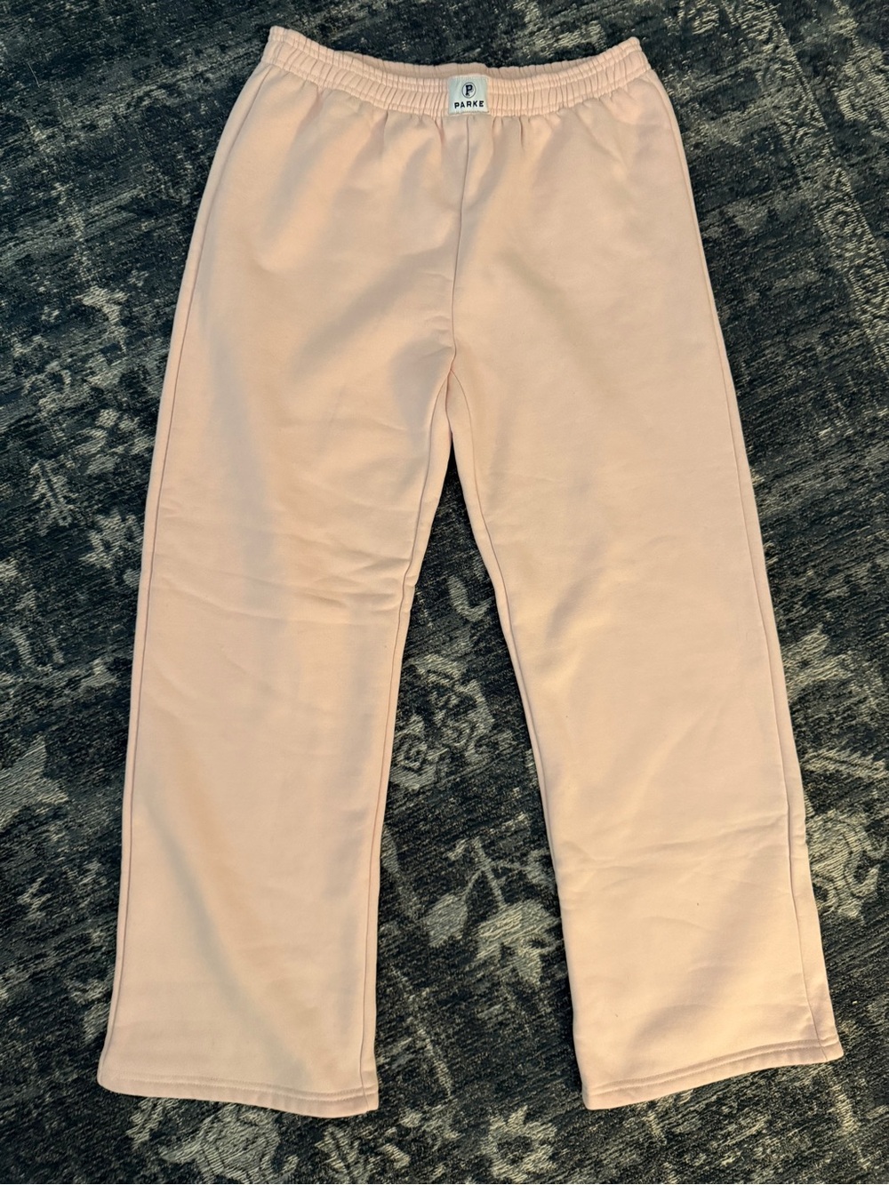 Parke Relaxed Wide-Leg Lounge Pants — Soft Light Pink Sprinkle? Size Medium